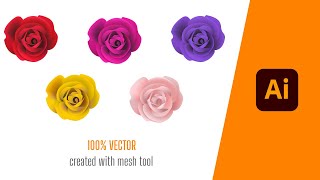 Realistic Rose Flower vector created in Adobe Illustrator, Not A Tutorial.