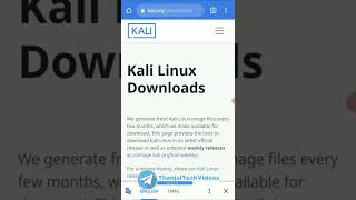 How To Download Kali Linux 2021 Version ISO File | Thanjai Tech Videos | Shorts