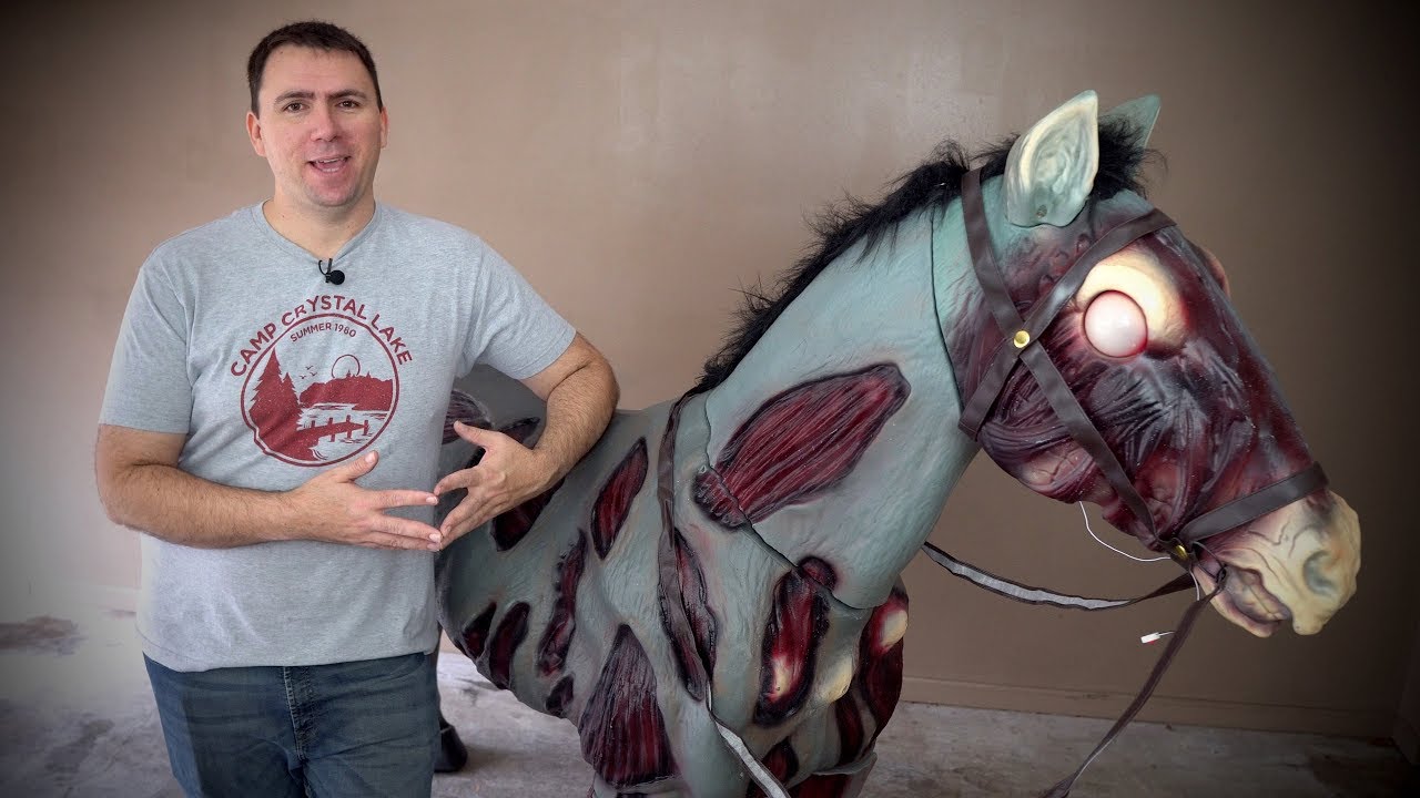 72" Zombie Horse from Home Depot - Can we get it put together?!  Assembly & Review