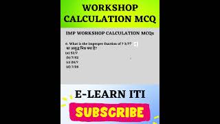 Workshop Calculation &amp; Science MCQs | BHEL Artisan 2025 | ITI MCQ Series | #bhel | #iti | #shorts