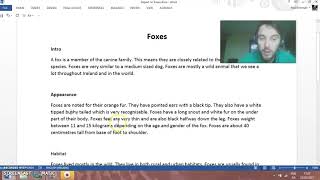 Report Writing   Animal