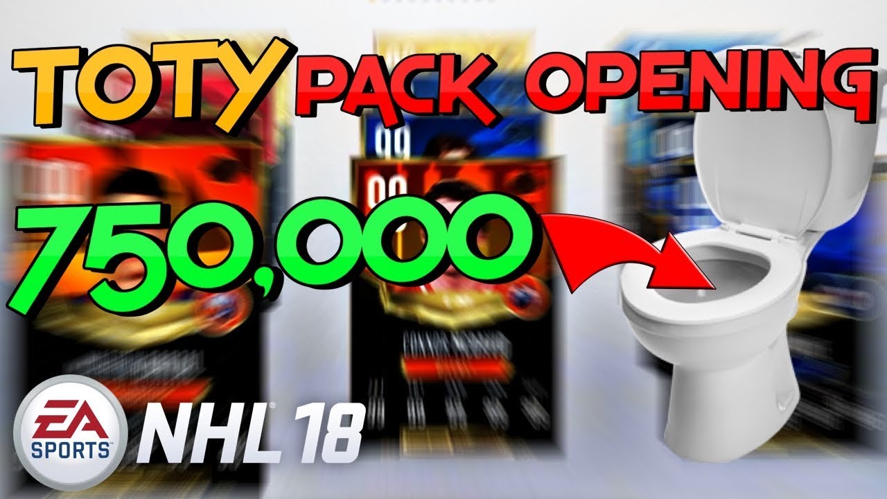 NHL 18 TOTY PACK OPENING 750,000 in packs | Young Guns TOTY | ultimate pack | rcs gaming