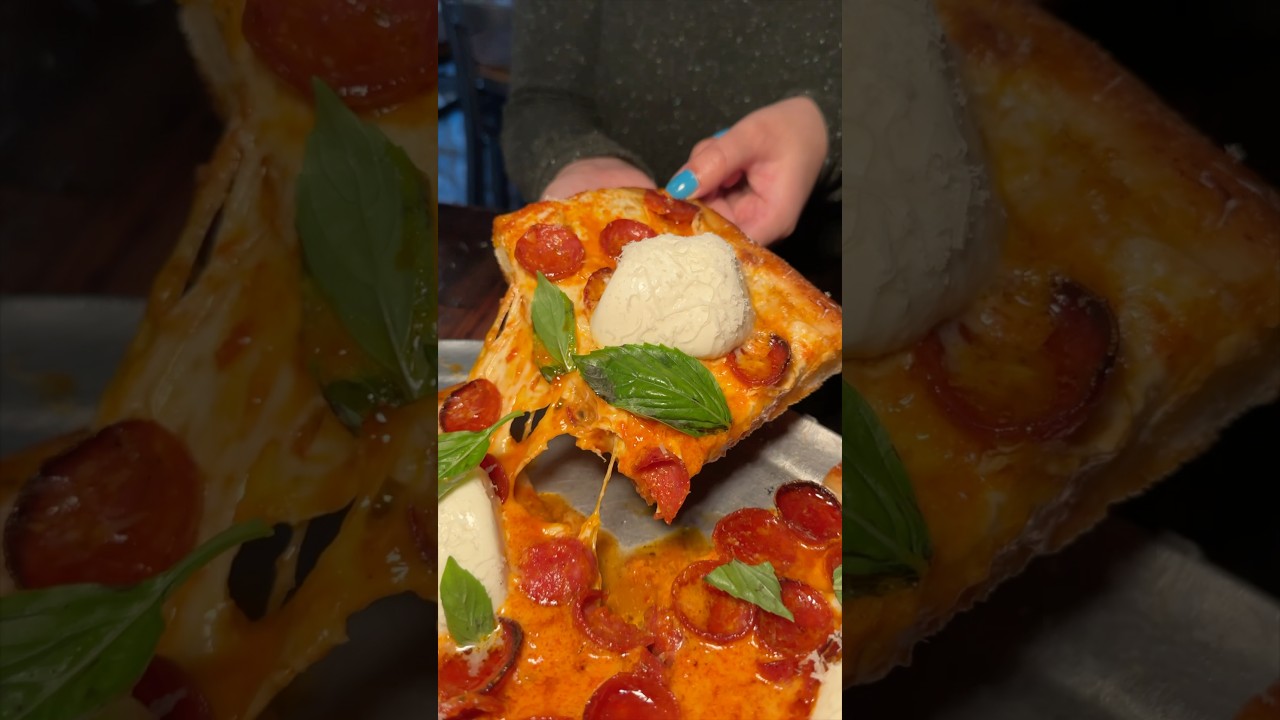 VODKA PEPPERONI BURRATA HOT HONEY SICILIAN from Galleria of Merrick on Long Island, NY! #DEVOURPOWER