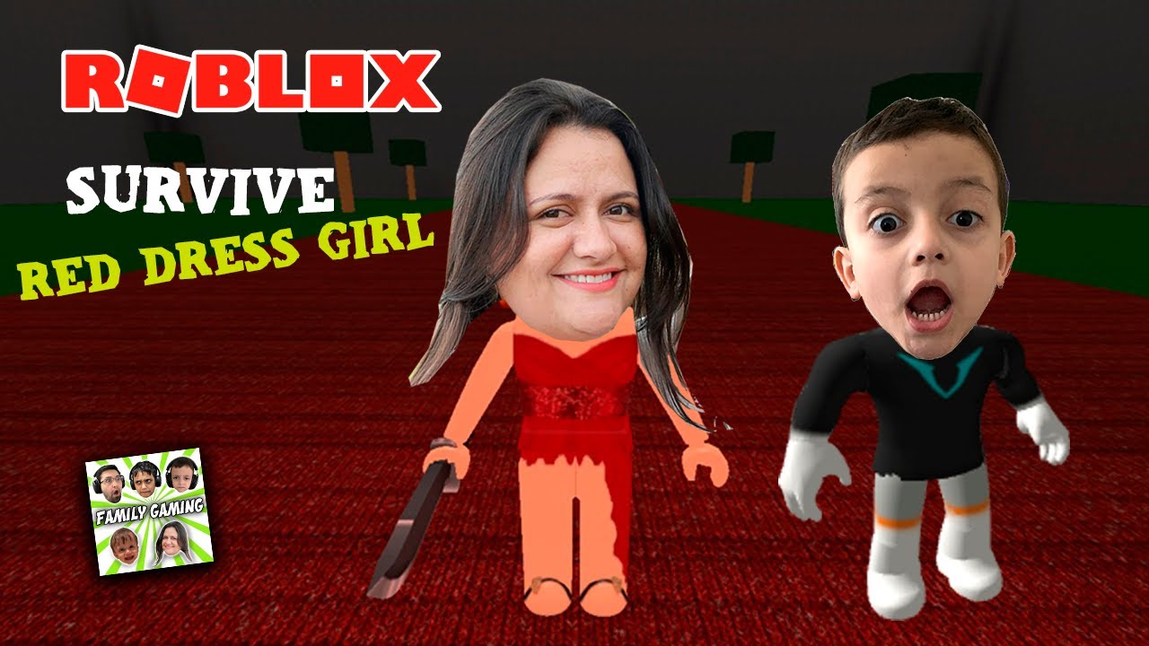 Roblox FUJAM DA MENINA DO VESTIDO VERMELHO!! (Survive the Red Dress