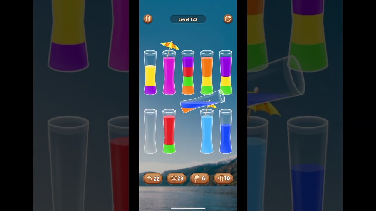 A relaxing Water Sort Puzzle level 122 gameplay