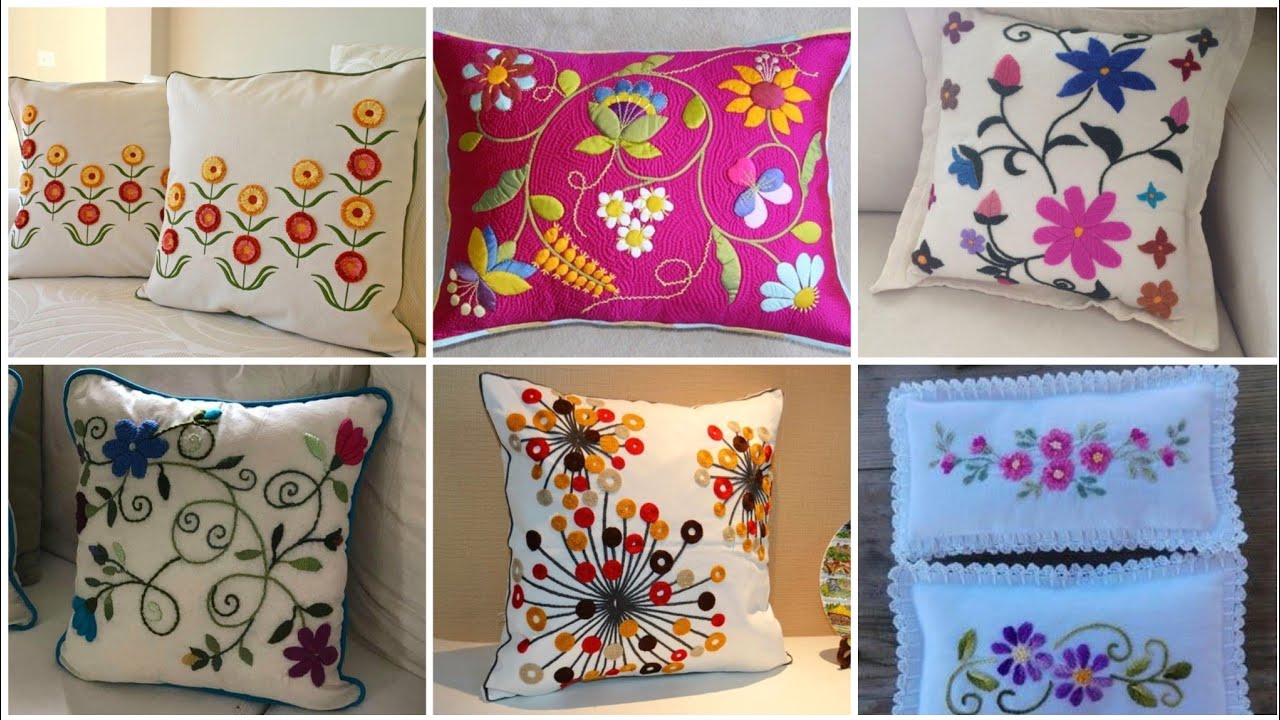 Beautiful Hand Embroidered Cushion Cover Designs Ideas//Hand Embroidery
