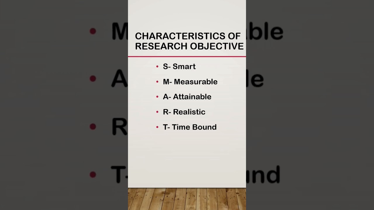 characteristics of Research Objective