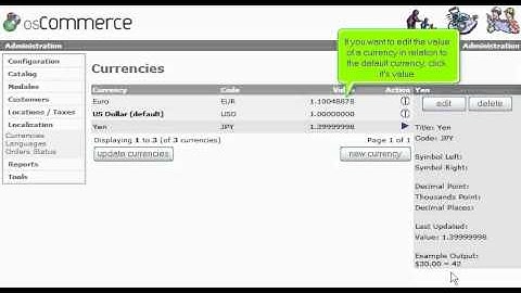 Change currency in your osCommerce store