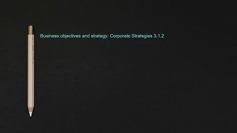 Business objectives and strategy: Corporate Strategies 3.1.2 (A-Level Business)