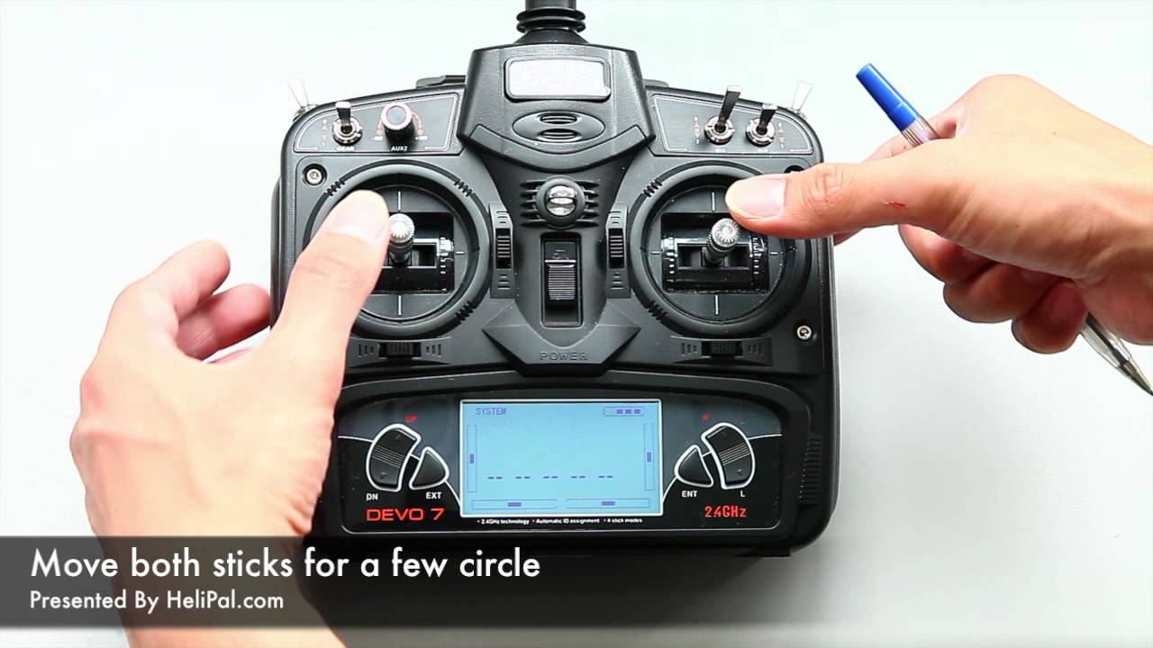 Helipal Com Stick Calibration For Walkera Devo 7 Youtube