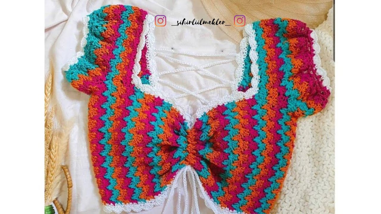 Rengarenk ve Çok Farklı Örgü Büstiyer