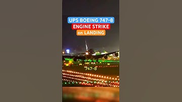 UPS 747-8 Scrapes Engine on Landing in Taipei  #aviation #planecrash #ups747
