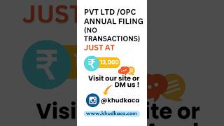 Struggling with Annual Filings? Get Pvt Ltd &amp; OPC Compliance for ₹13,000 ONLY!