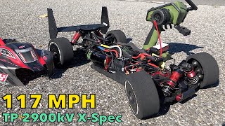 Typhon 6s 1st attempt 117mph new PB with spektrum 5000mah 2900kV TP killmode X-Spec