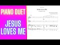 Jesus Loves Me – Piano DUET arrangement, four hands one piano / primo intermediate, secondo advanced