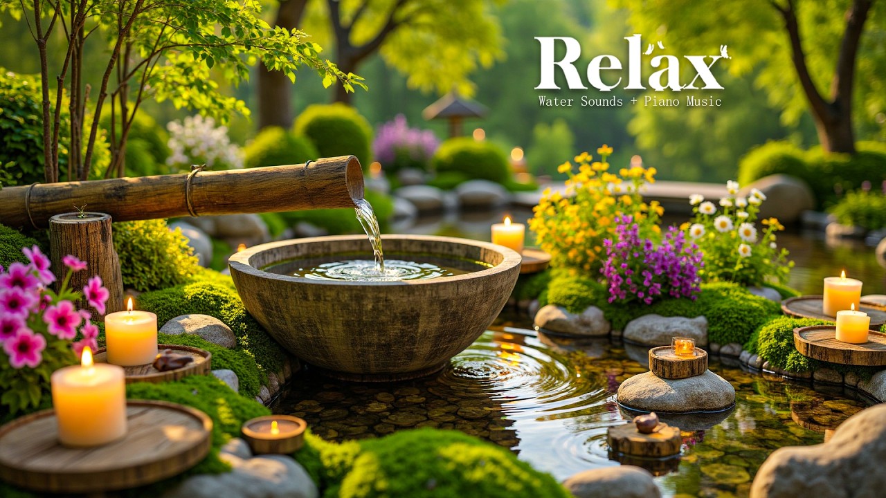 Прекрасная расслабляющая музыка + успокаивающие звуки воды 🌿 Снимает стресс, успокаивает тревогу и