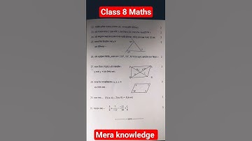 Class 8 maths question paper 2025/1st unit test maths question paper 2025