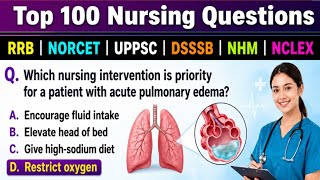 Top 100 nursing Questions 2026 | All topics covered | Important Nursing Mcqs| Nurse exam preparation