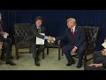 President Trump has a Pull-Aside with the President of the Argentine Republic