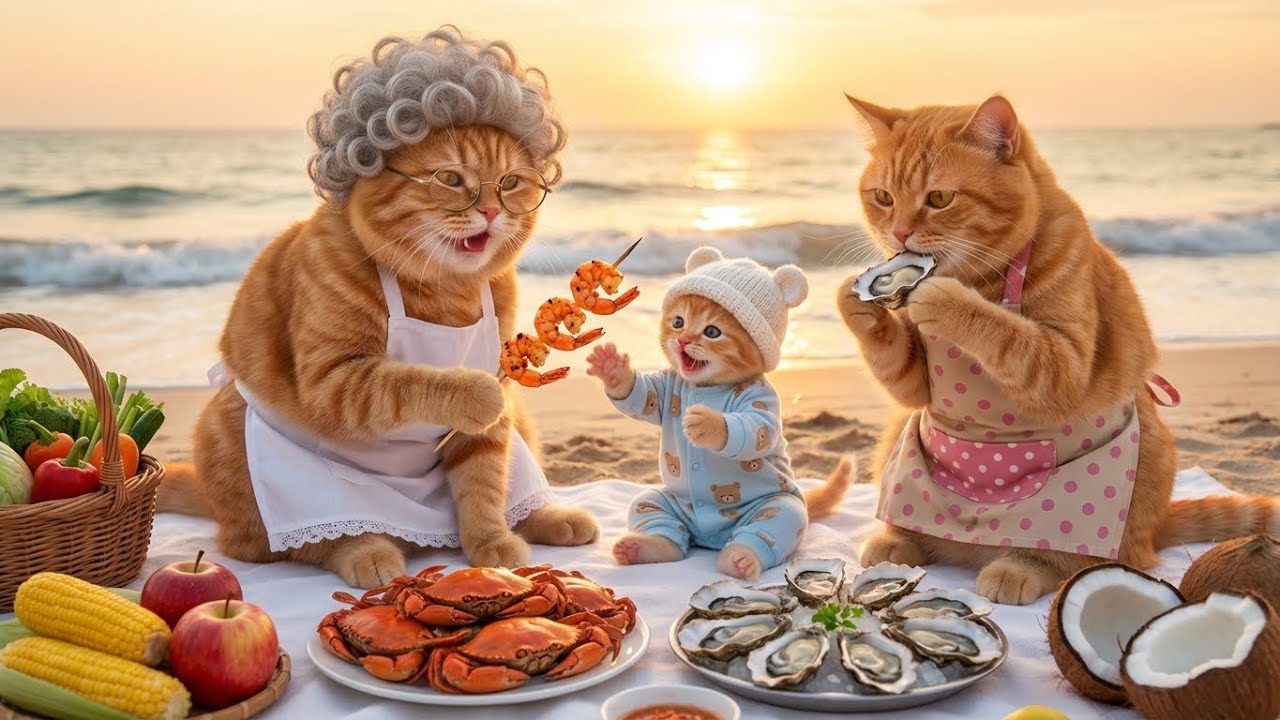 Ginger Kitten’s Cozy Train Trip🚂 Grandma & Mama Cat’s Seaside Home🏡🌊 Relaxing Cat Story