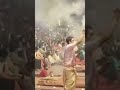 Ganga aarti resumes in Varanasi after lunar eclipse ends.
