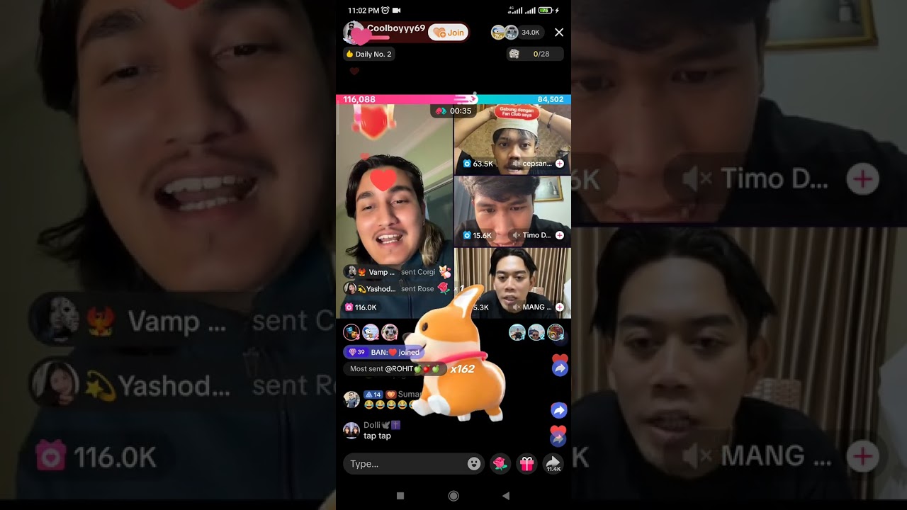 Cool Boy vs 3 Philippines Top Boys Tiktok Live Match- Last ma darayera Bhagyo😂😂😂
