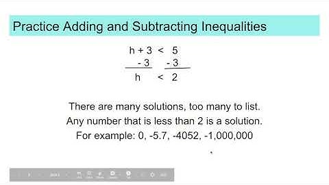 Lesson 2: Solving Inequalities using Addition and Subtraction -  unit 6.4
