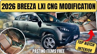 2026 Brezza Lxi Cng Modification with Price✅ ALLOYS Rs 15,000 Only🙈 Pasting Items Free
