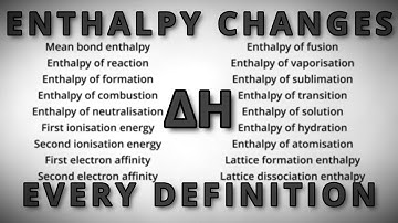Rapid Recap Of EVERY Enthalpy Change Definition