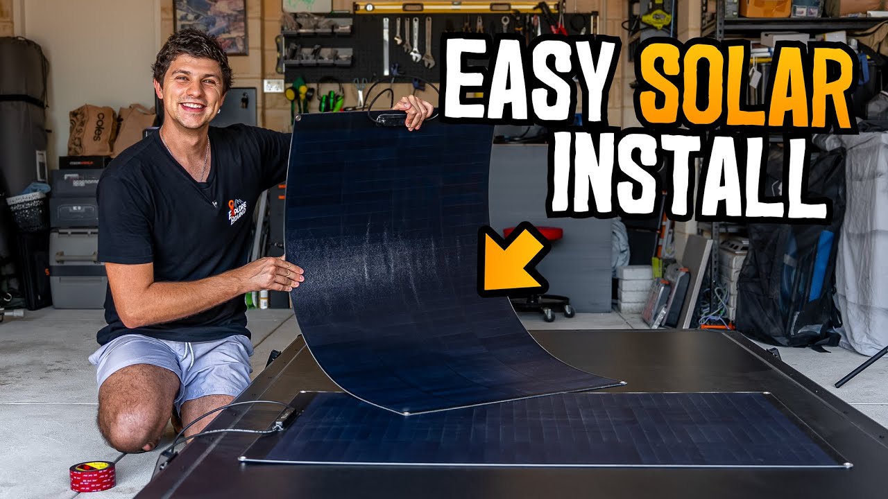 NO HOLES! Easy DIY Solar Panel Install on my Rooftop Tent - YouTube