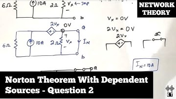 Norton Theorem With Dependent Sources | Question 2 | Network Theorems | Network Theory