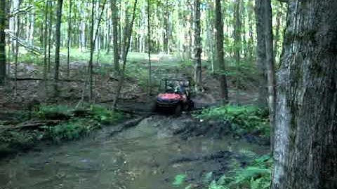 Stock Polaris Ranger through a mud pit.