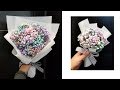 (ENG Sub)花束包裝｜DIY Baby's breath flower bouquet wrapping (滿天星花束包裝－畢業花束)｜Nicole花藝教室