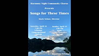 Harmony Night 2026 Songs for Our Times