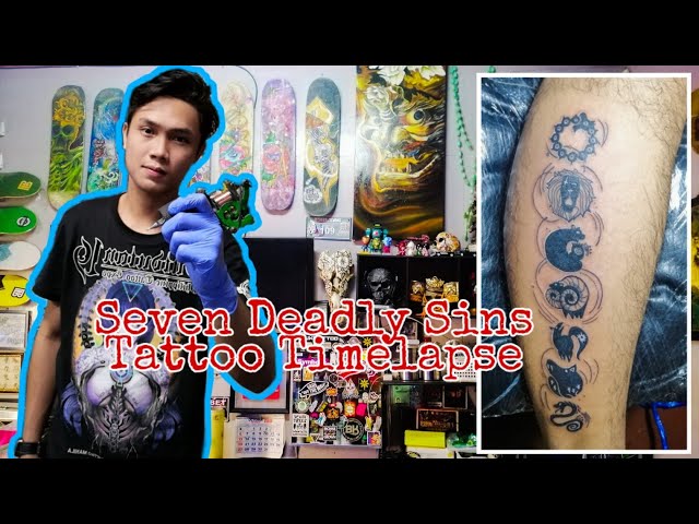 Simply Inked Seven Deadly Sins Tattoo Bundle Designer Semi-Permanent Tattoo  for Girls Boys Men Women waterproof Sticker Size: 5 x 5 inch| Black | 2g :  Amazon.in: Beauty