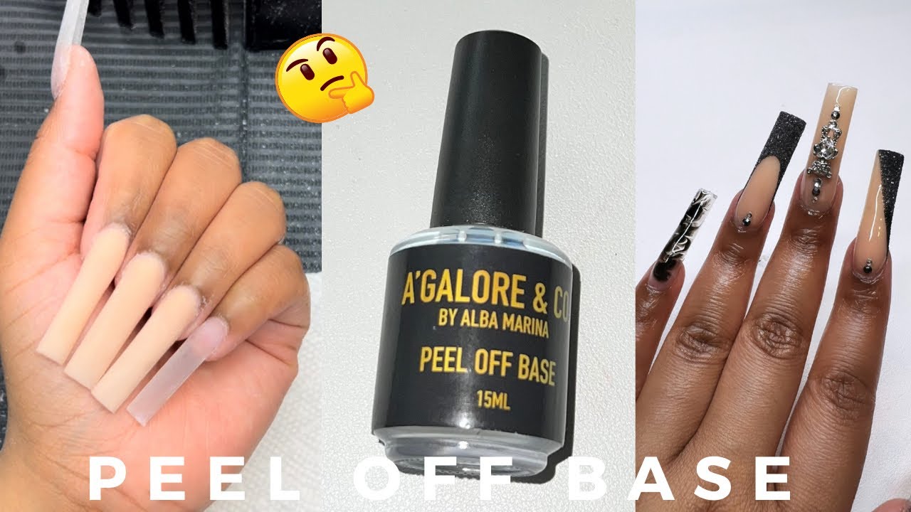 Marble Nail Art with Black Holo Tips + OMG Peel Off Base Coat Review |  honeycrunch321 - YouTube