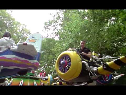 Dave Glover on an aeroplane ride at Gulliver's World