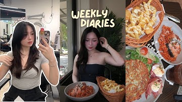 weekly diaries 🎀༘⋆ library study sessions, online shopping, cafe dates, presentations