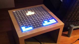 Demonstration of my LED table, based on an Ikea Lack side-table. Still needs a sheet of glass on top, and maybe some additional 