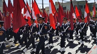 Desfile en Arequipa de colegio militar Francisco Bolognesi por Fiestas Patrias Perú 2018