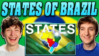 American Guys React to The States of Brazil Explained (Geography Now!)