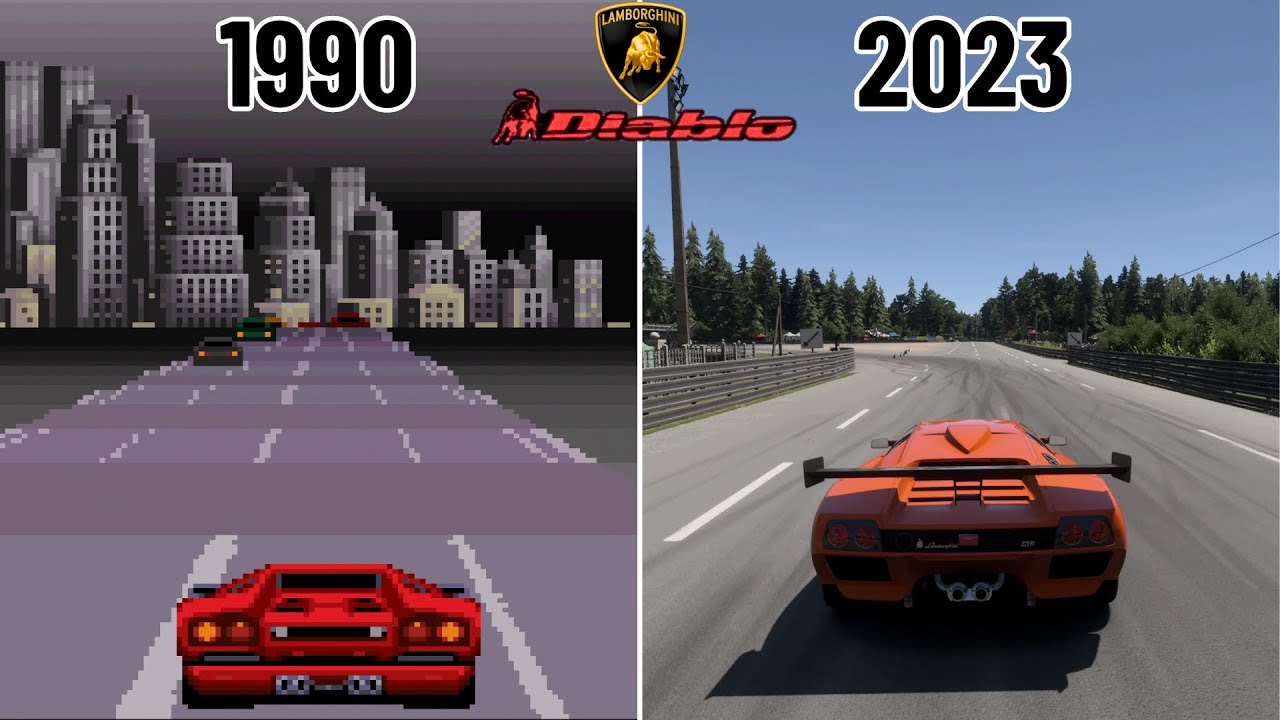 Lamborghini Diablo Evolution in Racing Games - V12 Sound Comparison