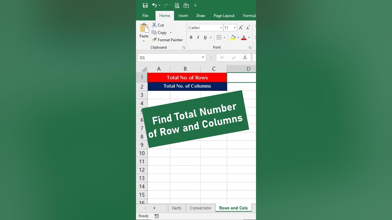 MS Excel: How to Find Total Numbers of Rows & columns #msexcel - YouTube