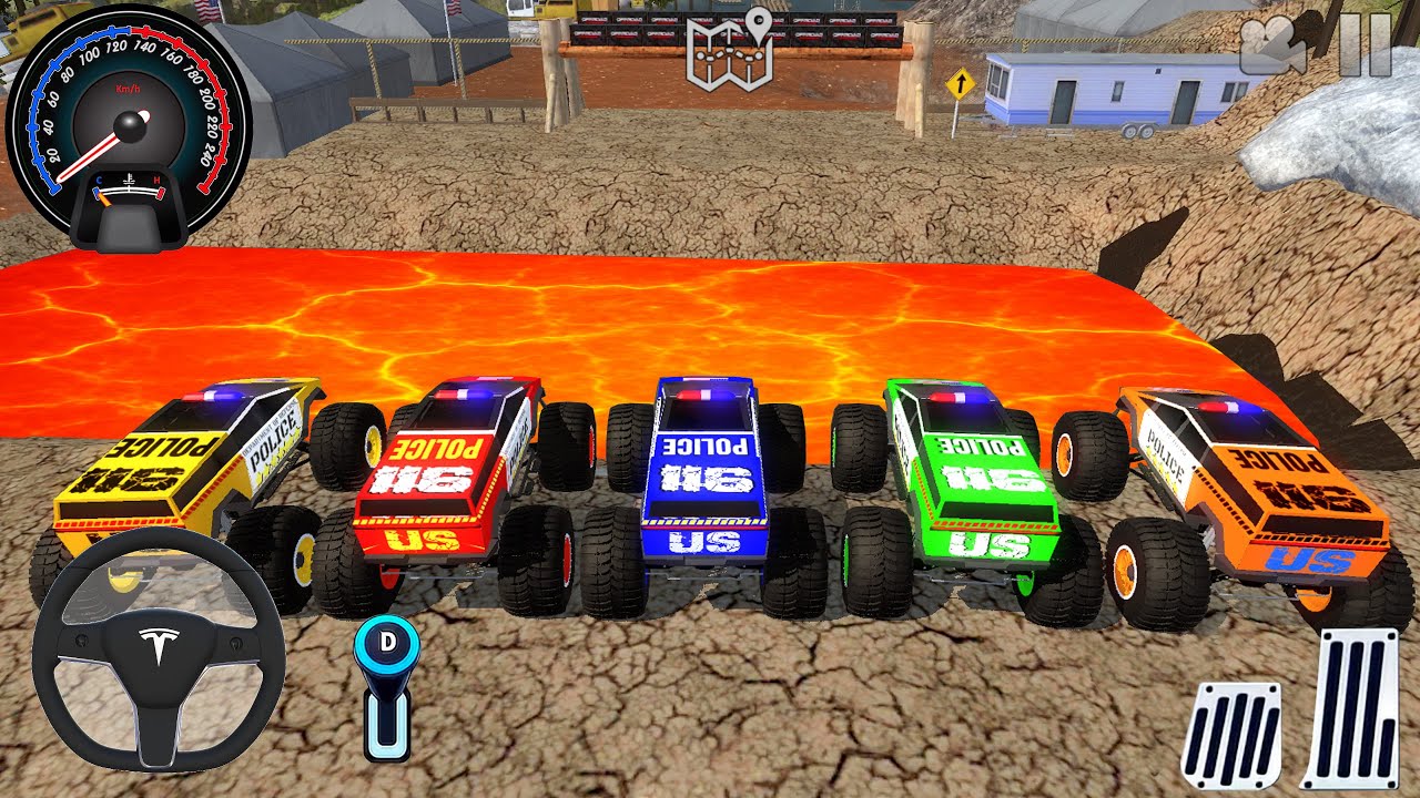 Juegos De Carros - Police Monster Trucks Impossible Driver #2 - Car Extreme Racing Android Gameplay