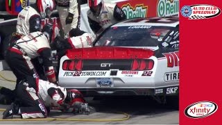 Pit road problems for Logano