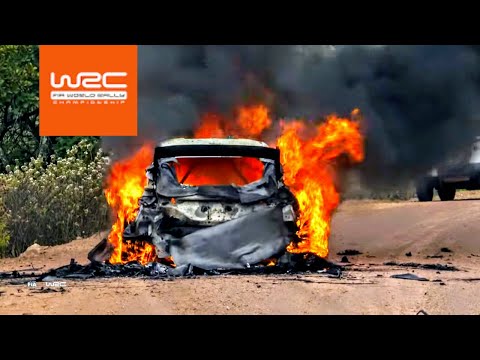 WRC - Lappi Fire Interview. Rally Guanajuato México 2020. Car on Fire!