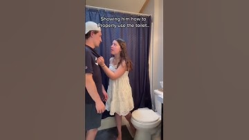 Showing him how to Properly use the toilet… 😂 #shorts