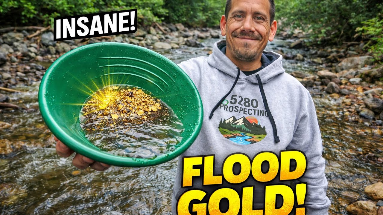 Flood Gold Explained! Amazing Gold Found Just Panning the Creek | 5280 Prospecting
