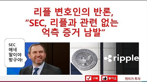 리플 변호인의 합리적인 반론, ​“SEC는 리플과 관련 없는 ​억측 증거 남발”​ (하지만 시간은 간다!)