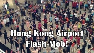 Flash mob by airport and airline staff at hong kong international on
july 6th, 2013 10am. they staged a fake arrival pop boy band, arriving
t...